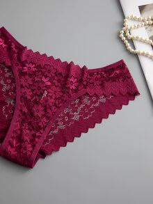 Snug Zone 12件組多彩浪漫性感蕾絲女款三角內褲透視內衣 - 彩色 - 查看 7
