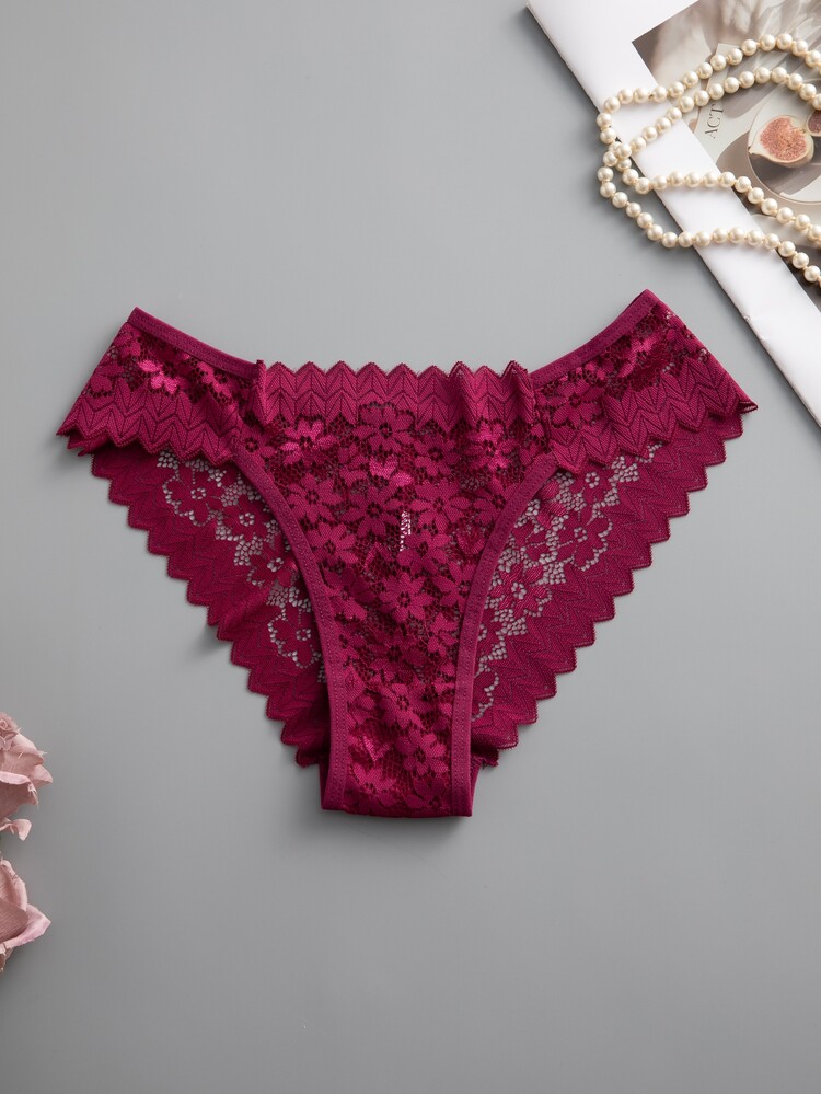 Snug Zone 12pcs Multicolor Romantic Sexy Lace Women's Triangle Panties Sheer Underwear - Multicolor - View 6