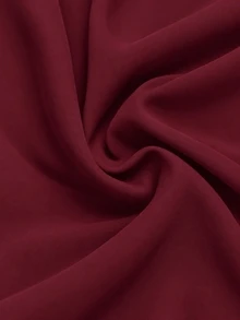 Al Najma Spring And Autumn Elegant Water Diamond Decorative Waist Round Neck Petal Long Sleeve Wine Red Long Dress, Daily Date Dressing - Burgundy - View 12