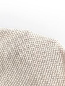 Calvaya Contrast Lace Twist Tie Back Drop Shoulder Top Fall Cloth For Women - Apricot - View 8