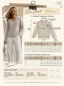 EURMUSE Beiger Basic-Strickpullover mit tiefem V-Ausschnitt, gebürsteter Oberfläche mit weichem Shardon-Finish, entspannter Silhouette und langen Ärmeln, lässige Alltagskleidung für Zuhause im Herbst - Beige - Übersicht 3