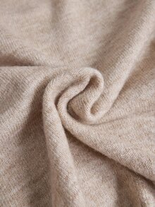 EURMUSE Beiger Basic-Strickpullover mit tiefem V-Ausschnitt, gebürsteter Oberfläche mit weichem Shardon-Finish, entspannter Silhouette und langen Ärmeln, lässige Alltagskleidung für Zuhause im Herbst - Beige - Übersicht 10