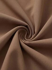 SHEIN Tall Size Women Mocha Brown Solid Color Short Lapel Collar Work Jacket And Trousers Casual Suit Set - Mocha Brown - View 6