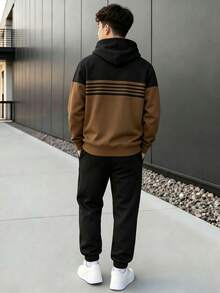Teen Boys Casual Comfortable Long Sleeve Hoodie And Pants - Multicolor - View 5