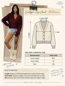 EURMUSE Women's Casual Solid Color Button-Up Long Sleeve Cardigan - Burgundy - View 2