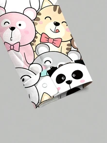 PopScrub Cute Animal Cartoon Print Women Casual Anime Fairy Nursing Scrub Scrub Uniform Jacket, Fashionable Cardigan Top For Spring/Autumn Healthcare Work - Multicolor - View 4