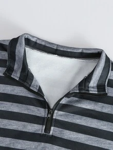 SHEIN Sparklyn 青少年女孩 T-shirt 套裝，黑色，短袖上衣 + 長褲 2 件套，寬鬆版型，休閒運動風，圓領，印花，拉鍊，冬季，可愛校園風 - 黑色 - 查看 5
