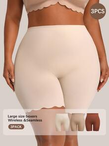 Barelissa Plus Size Women's Solid Color Casual Everyday Hipster Panties - Multicolor - View 1