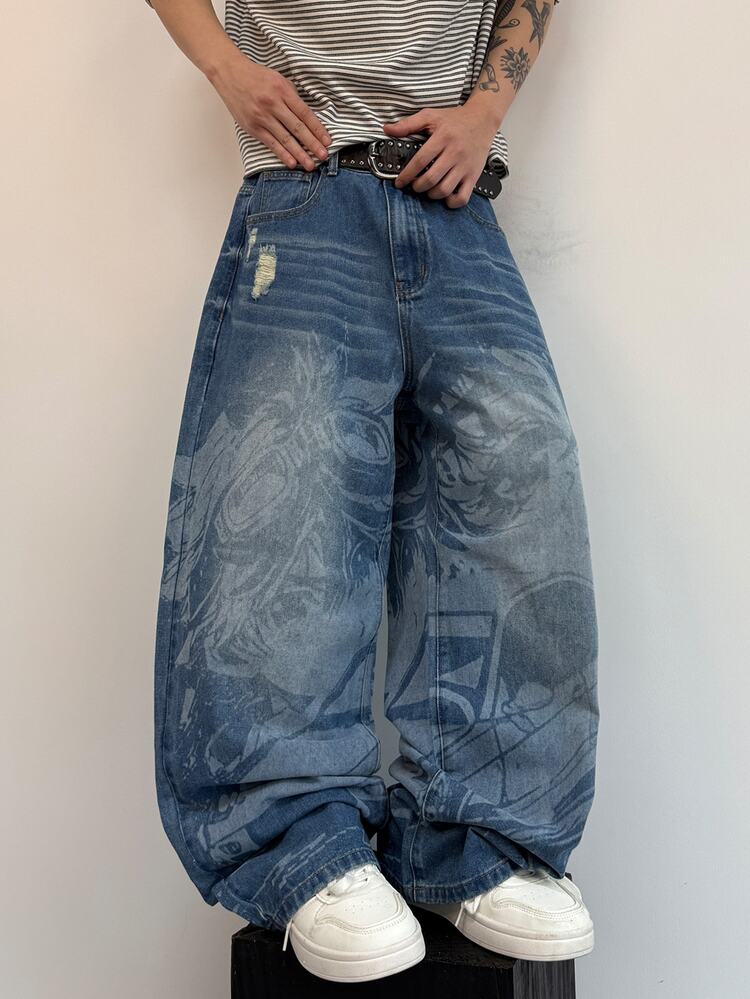 STEELVANCE Celana Jeans Denim Kasual Serbaguna Pria untuk Perjalanan Sehari-hari dengan Kantong - Biru - View 1