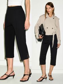 MOTF PREMIUM URBAN CHIC FITTED MINIMALIST TAPERED CAPRI PANTS, FALL/WINTER - Black - View 11