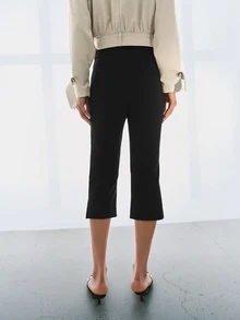 MOTF PREMIUM URBAN CHIC FITTED MINIMALIST TAPERED CAPRI PANTS, FALL/WINTER - Black - View 6