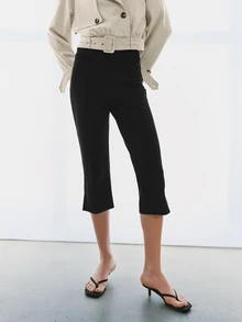 MOTF PREMIUM URBAN CHIC FITTED MINIMALIST TAPERED CAPRI PANTS, FALL/WINTER - Black - View 8