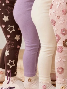 SHEIN Baby Girl 3pcs Floral Print Leggings - White - View 5