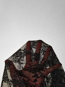 Wildy BOHO Sexy Summer Black Floral Mesh Sheer Lace Country Western Music Festival Blouse For Women Concert Night Out Hippie Rave - Black - View 9