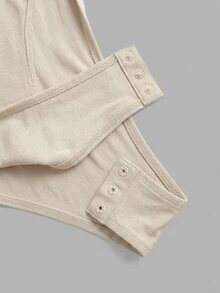 Tseoso 91 Cotton 女款 4 件組 黑色米色白色 羅紋布料 背心式 修身休閒 極簡百搭 連身衣 日常居家服 夏季 - 彩色 - 查看 5