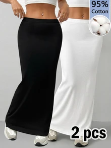 SHEIN EZwear 2件装女士半身裙 - 彩色 - 查看 1