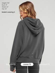 GLOWMODE Sudadera de manga larga con media cremallera, tacto de seda modal, talla grande, primavera verano - Gris Oscuro - Ver 2