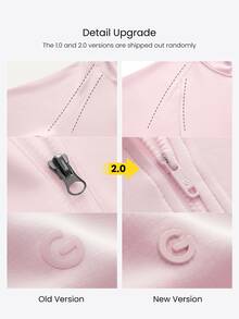 GLOWMODE Modal Silk Touch Oversized Long Sleeve Half-Zip Sweatshirt Valentine's Day - Pink - View 8