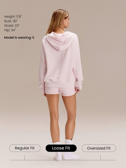 GLOWMODE Modal Silk Touch Oversized Long Sleeve Half-Zip Sweatshirt Valentine's Day