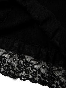 GlowEve CURVE Plus Size Women's Autumn/Winter Elegant Versatile Fitted Beaded Twisted Rope Cable Knit Hollow Out Stand Collar Long Sleeve Sweater Dress, Suitable For Dating, Outings, Daily Wear And Multiple Occasions - Black - View 8