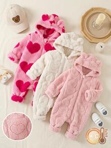 LMoss Kids 2件組：女嬰暖珊瑚絨連身衣－適合秋冬穿著；保暖舒適，隨機2件 - 彩色 - 查看 6