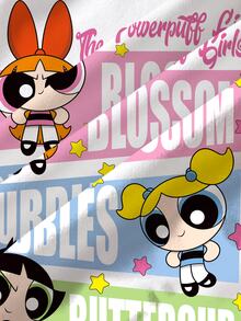 THE POWERPUFF GIRLS X SHEIN 女童字母卡通印花圓領長袖運動衫 - 白色 - 查看 3
