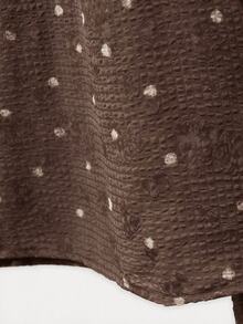 Nöista Brown Polka Dot Top, Straight  Loose, French Retro, Ruffles, Romantic Elegant. Versatile, Playful, Practical Every Woman's Wardrobe.Fall/Winter,. - Brown - View 7