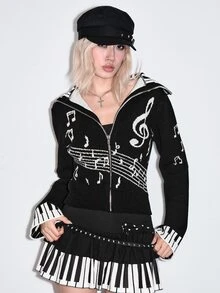 ROMWE Women Knit Tops - Hitam - View 4