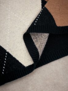 Maija Women's Colorblock Round Neck Long Sleeve Casual Loose Sweater - Multicolor - View 9