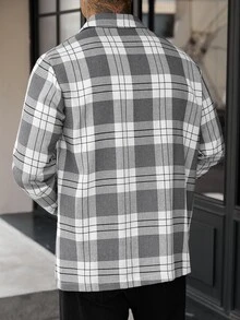 Manfinity CasualCool 男士華夫格紋理夾克，熱銷輕量夾克，極簡設計，丈夫風格，長袖，送給男朋友和丈夫的理想禮物 - 彩色 - 查看 2