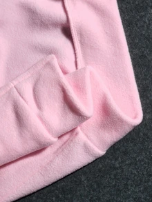ROMWE Kawaii Autumn/Winter Cute 3D Ear Design Patchwork Plaid Heart Women's Sweatshirt - Pink - View 11