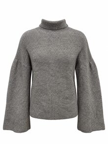 Elafinee Women's Casual Solid Color Sweater, Autumn/Winter - Grey - View 8