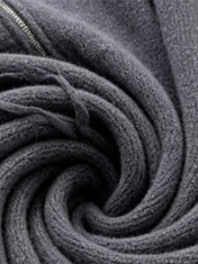 Balvessa Women's Zipper Half-Placket Drawstring Waist Sweater Jumpsuit - Dark Grey - View 3