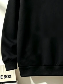 青少年男孩休閒舒適時尚極簡馬騎手圖標連帽衫與條紋運動長褲套裝，適合外出與運動，秋冬款 - 彩色 - 查看 6