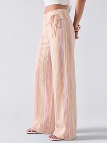 Comfortcana Women's Casual Loose Striped Long Pants - Multicolor - View 2