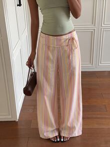 Comfortcana Women's Casual Loose Striped Long Pants - Multicolor - View 7