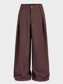 Manfinity RebelGame Men's Plus Size Solid Color Casual Versatile Everyday Travel Pants - Coffee Brown - View 3