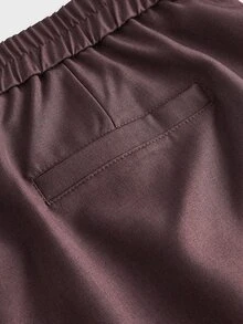 Manfinity RebelGame Men's Plus Size Solid Color Casual Versatile Everyday Travel Pants - Coffee Brown - View 6