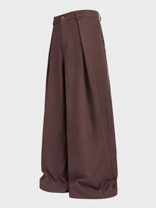 Manfinity RebelGame Men's Plus Size Solid Color Casual Versatile Everyday Travel Pants - Coffee Brown - View 2