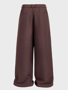 Manfinity RebelGame Men's Plus Size Solid Color Casual Versatile Everyday Travel Pants - Coffee Brown - View 7