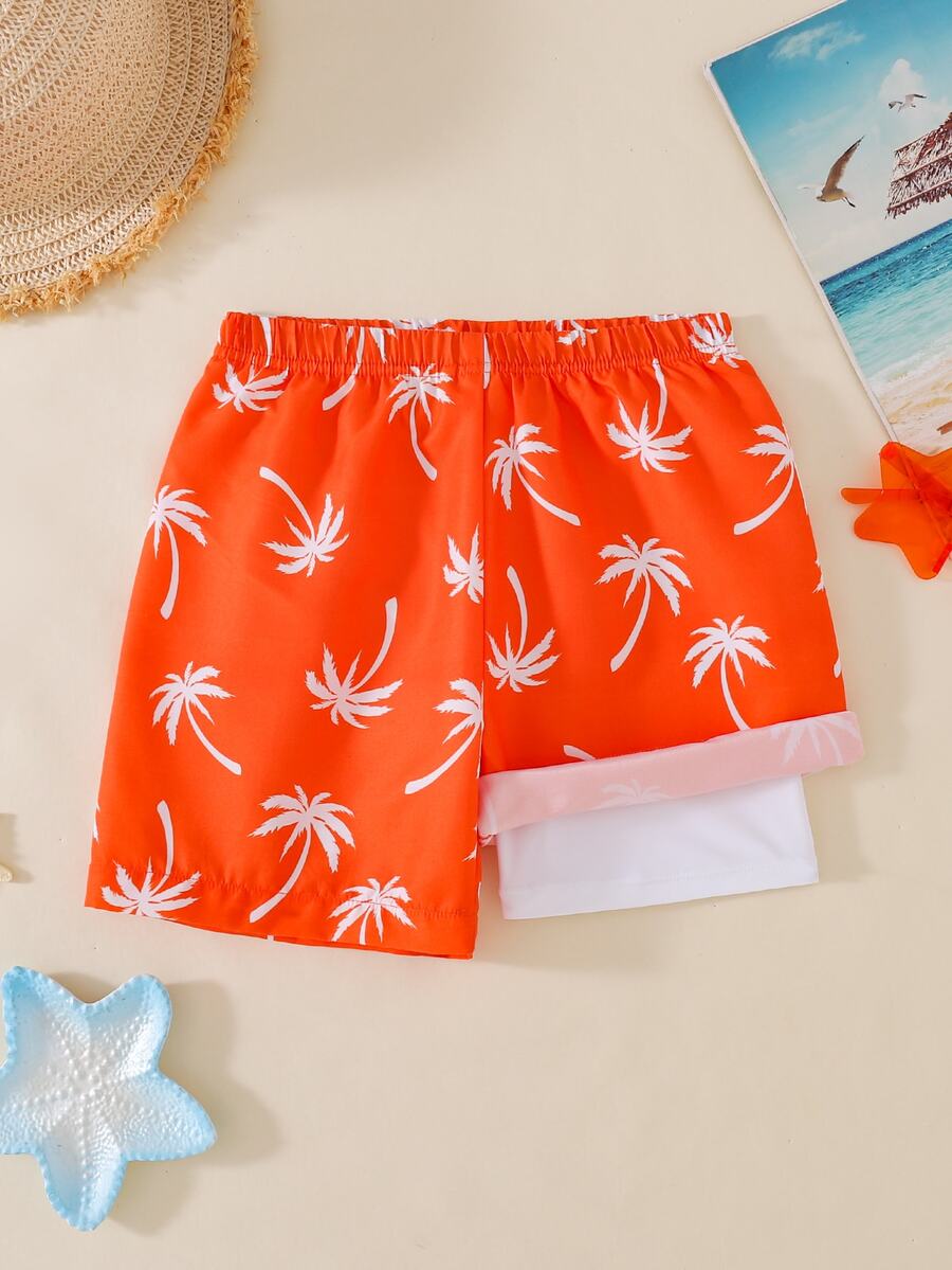 SHEIN Young Boy Casual Fashion Classic Cute Cartoon Ice Cream Print Loose Beach Shorts Suitable For Summer Beach Outdoor Swimming 3 PACK - Multicolor - View 1