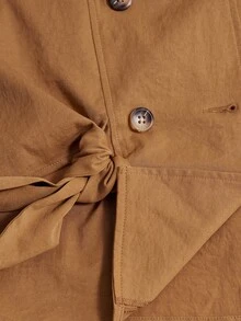 Bohemela Women's Solid Color Casual French Elegant Versatile Daily Jacket Everyday Shades Of Brown Summer - Rust Brown - View 9