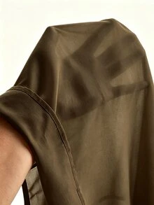Core Aspect Men's Casual Solid Color Brown Single-Breasted Pocket Shirt - Coffee Brown - View 6
