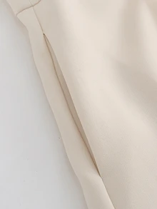 SHEIN Raffinéa Off-White Short Jacket And Dress Two-Piece Set; Professional Suit Set; Elegant Outfit For Wedding Guests; French-Style All-Season Office Ensemble. - Beige - View 7