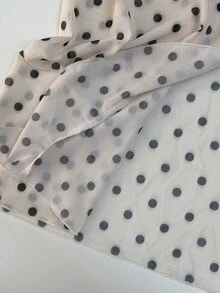 Coolane Women's Fall/Winter Streetwear Casual Sexy Bohemian Boho Party Beach Cover-Up With Straps And Ruffled Ribbons Hot Girl Style White Polka Dot Long Coat - White - View 7