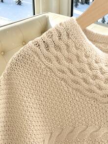 Grovea Plus Size Women's Solid Color Zipper Casual Versatile Daily Wear Cardigan - Beige - View 7
