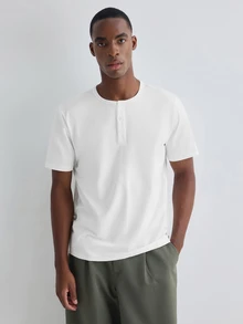 Merionis Men's Solid Color Casual Versatile Daily Short Sleeve T-Shirt - White - View 4