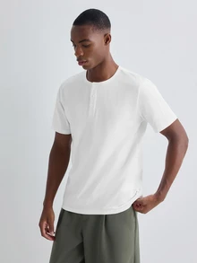 Merionis Men's Solid Color Casual Versatile Daily Short Sleeve T-Shirt - White - View 3