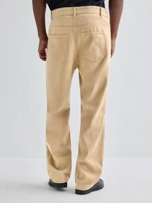 Merionis Men's Casual Versatile Daily Wear Denim Jeans With Pockets - Coffee Brown - View 2