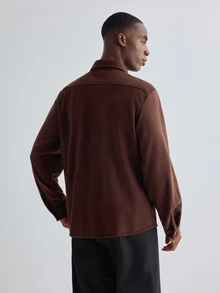 Merionis Men's Solid Color Casual Versatile Daily Wear Long Sleeve Jacket - Coffee Brown - View 2